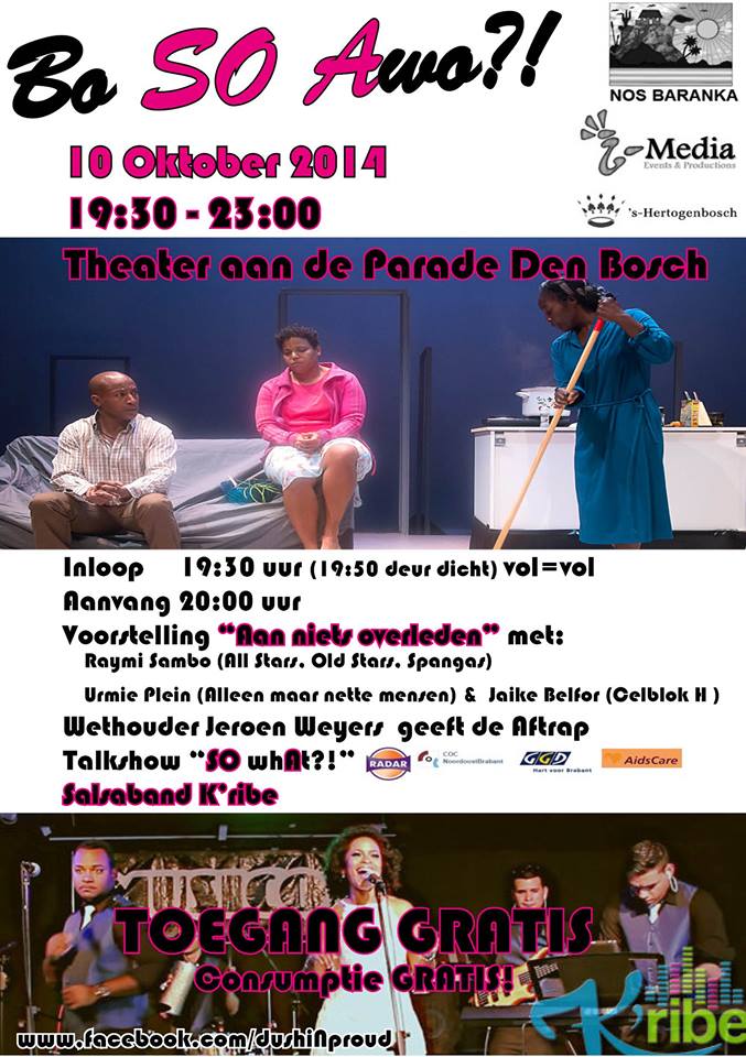 Bo SO Awo Theater aan de Parade Den Bosch vr. 10 okt. 2014 19.30h-23.00h Nos Baranka