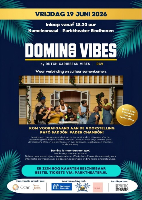uitnodiging flyer Dutch Caribbean Vibes ism AVS Ocan  Alliantie Vrijwillige Schuldhulp
