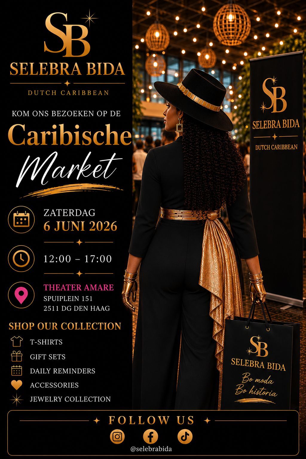 Flyer kraam Selebra Bida Caribische Markt 6 juni 2026 Ocan Caribisch