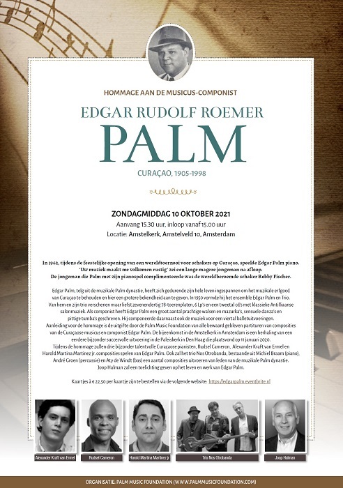 Hommage concert Edgar Palm Palm Music Foundation okt 2021 Ocan Caribisch