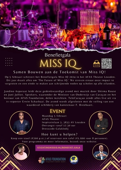 Uitnodging Benefietgala MISS IQ Stichting MissIQ WEB Ocan Caribisch