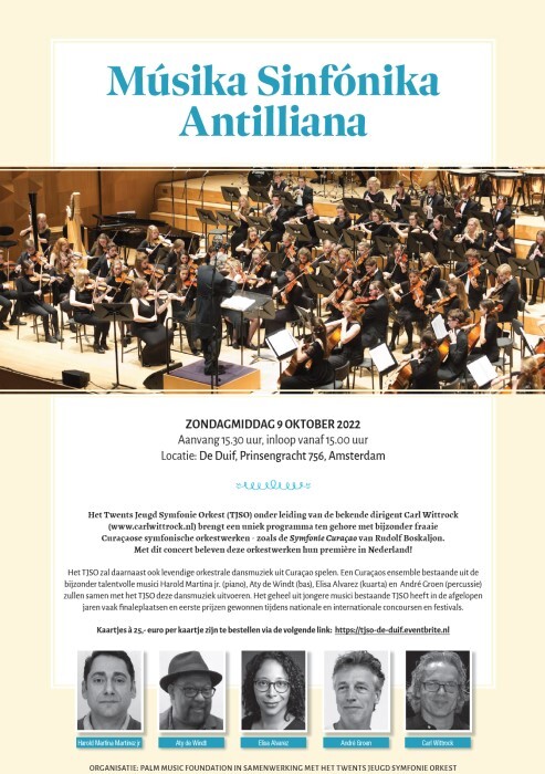 Uitnodiging Palm music foundation Musika Symfonika Antilliana Caribisch Ocan