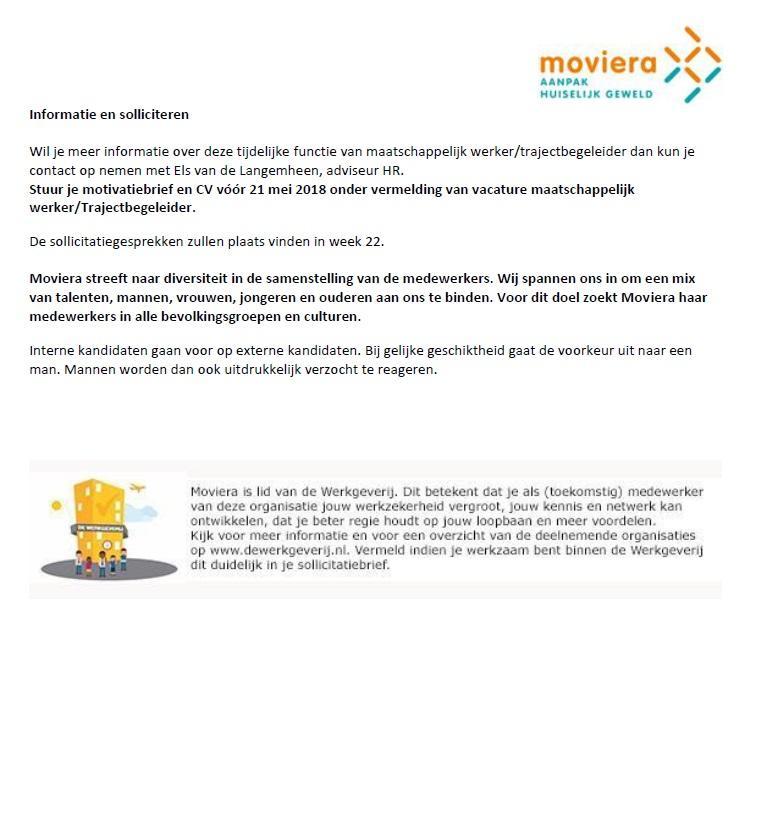Vacature Moviera Maatschappelijk werker TB Nijmegen 2